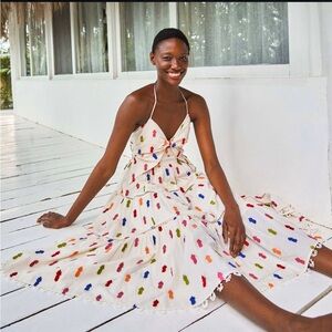 Farm Rio Anthropologie Multicolor Pineapple Midi Dress‎